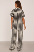 'Bronte' Striped Half Sleeve Top and Pants Set - Celes Fashion